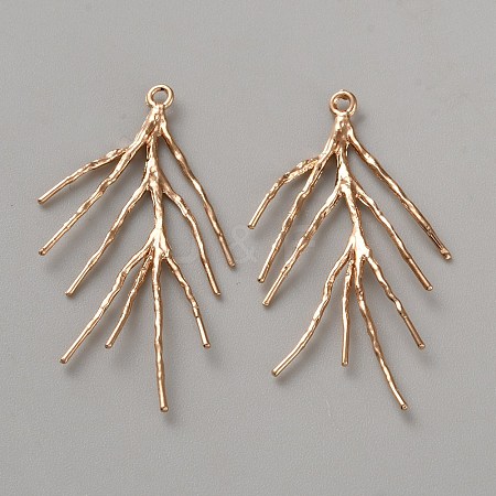 Brass Branch Pendants FIND-WH0148-270KCG-1