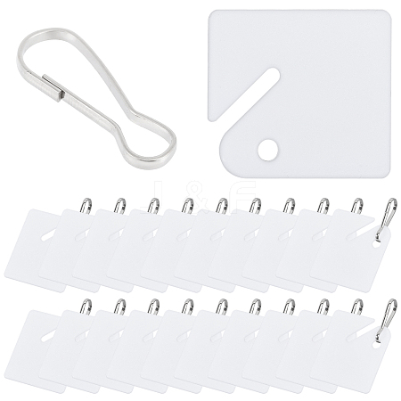 60Pcs Rhombus Plastic Blank Tag KY-WH0046-118-1