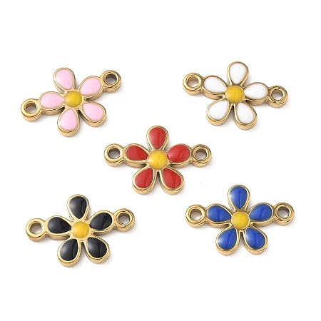 304 Stainless Steel Enamel Connector Charms STAS-G387-01G-1