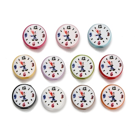 Printed Opaque Acrylic European Beads AC-CBA6BCC-06-1