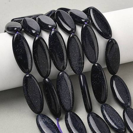 Synthetic Blue Goldstone Beads Strands G-B078-E14-01A-1