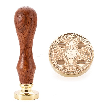 Brass Wax Sealing Stamp AJEW-F047-D06-1