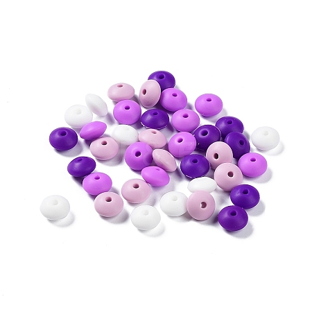 Rondelle Food Grade Eco-Friendly Silicone Focal Beads SIL-F003-07C-1