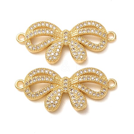 Brass Micro Pave Clear Cubic Zirconia Connector Charms CU-CBA4579-21G-1
