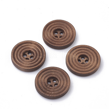 4-Hole Wooden Buttons WOOD-S040-37-1