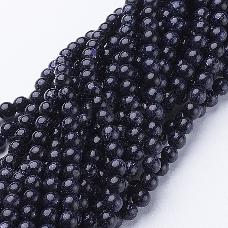 Synthetic Blue Goldstone Beads Strands GSR053-1