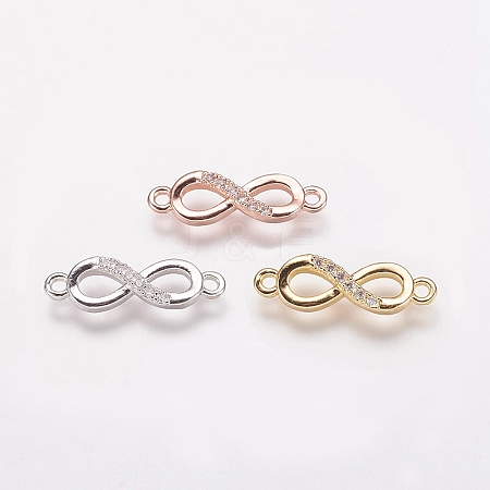 Brass Cubic Zirconia Links KK-P134-57-1