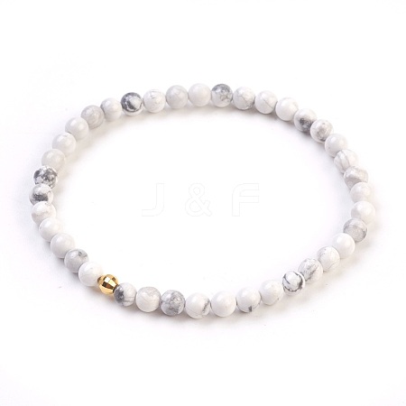 Natural Howlite Stretch Bracelets BJEW-JB03797-09-1