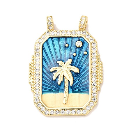 Brass Micro Pave Cubic Zirconia Pendants KK-K408-72G-01-1