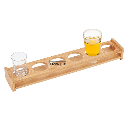 6-Hole Bamboo Shot Glasses Holder AJEW-WH0010-88-1