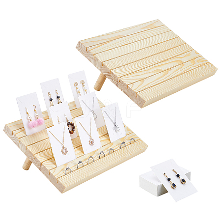 6Pcs 7-Slot Wooden Display Card Stands ODIS-NB0001-58-1