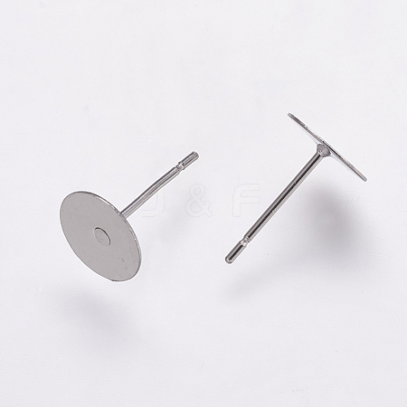 304 Stainless Steel Stud Earring Settings X-STAS-K146-009-8mm-1