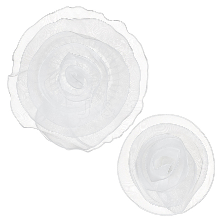 2Pcs 2 Styles Organza Flower Brooches JEWB-FG0001-58B-1