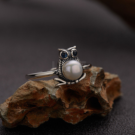 925 Sterling Silver & Natural Pearl Finger Rings WGB2E64-43-1