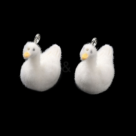 Flocking Opaque Resin Pendants RESI-F064-A05-1