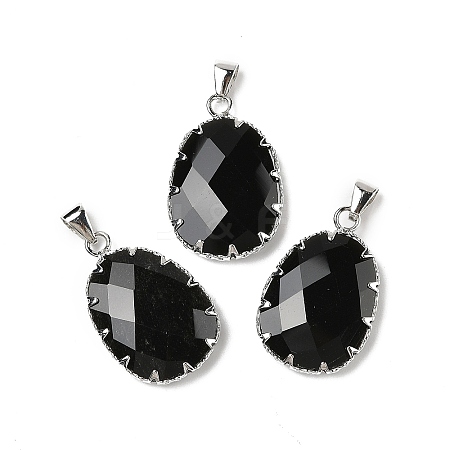 Natural Obsidian Pendants G-H086-01P-06-1