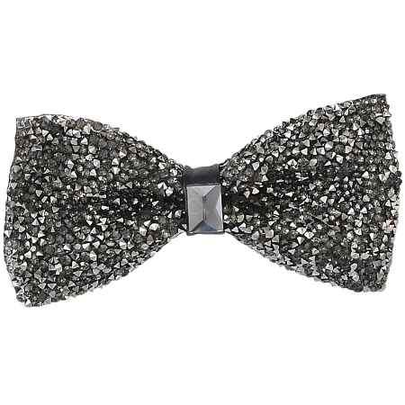 1Pc Polyester with Rhinestone Bow Ties for Bridegroom AJEW-SP0003-32A-1