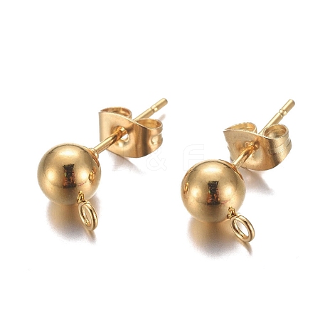 304 Stainless Steel Stud Earring Findings STAS-P148-07G-B-1