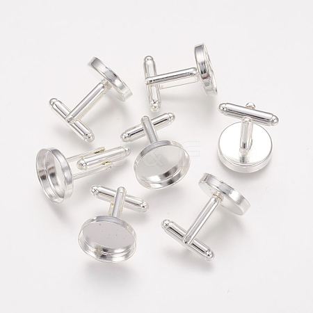 Brass Cuff Button X-KK-G175-S-1
