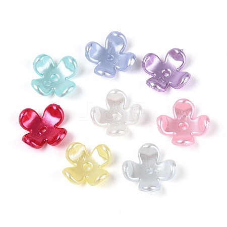 Pearlized Opaque Acrylic Flower Bead Caps SACR-T030-73M-1
