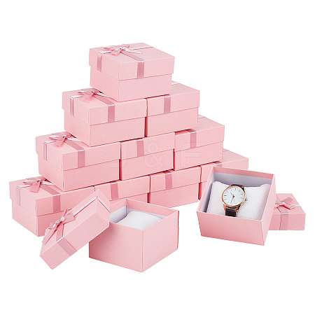 Square Cardboard Watch Package Boxes CON-WH0086-105A-1