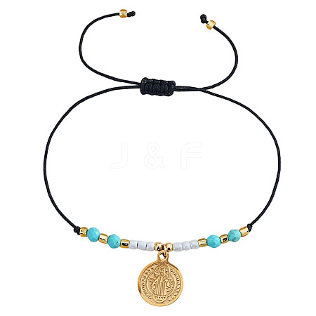 304 Stainless Steel & Brass Charm Bracelets KD3071-2-1