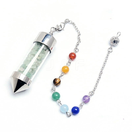 Natural Green Aventurine Pointed Dowsing Pendulum PW-WGF518F-04-1