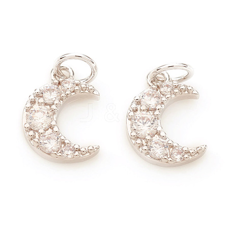 Brass Micro Pave Cubic Zirconia Charms KK-I672-26P-1