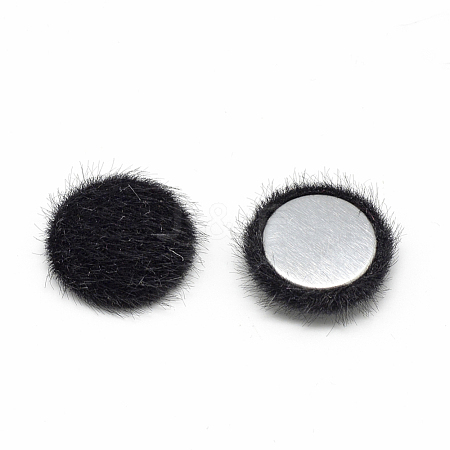 Faux Mink Fur Covered Cabochons X-WOVE-S084-49A-1