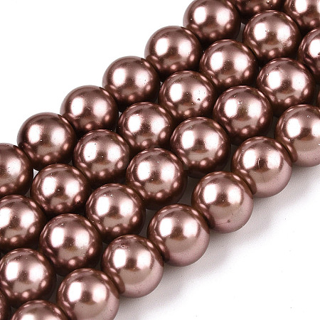 Baking Paint Pearlized Glass Pearl Round Bead Strands LS-HY-Q003-10mm-92-1