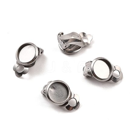 Non-Tarnish 316 Stainless Steel Clip-on Earring Findings X-STAS-I187-02B-P-1