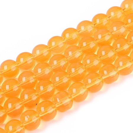 Baking Paint Glass Beads Strands DGLA-Q023-8mm-DB47-1