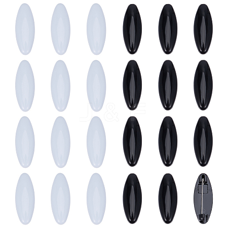 48Pcs Resin Safety Pin Brooches JEWB-OC0001-11A-1