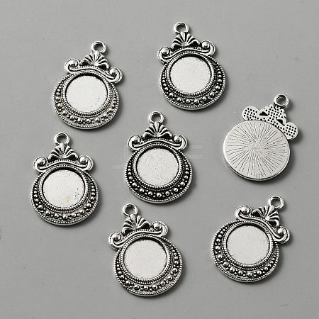 50Pcs Tibetan Style Zine Alloy Pendant Cabochon Settings FIND-WH0126-14AS-1