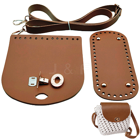 Handmade PU Leather Crochet Shoulder Bag Accessories Kits DIY-CL0002-52B-1