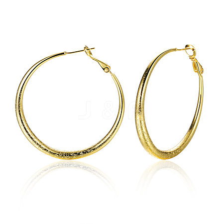 Brass Big Hoop Earrings EJEW-BB16613-G-1