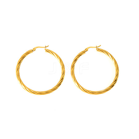 Exaggerated Stainless Steel Twisted Hoop Earrings ZG4136-1-1