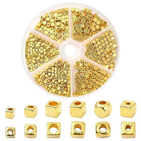 6 Styles Alloy Spacer Beads FIND-CJ0003-50-1