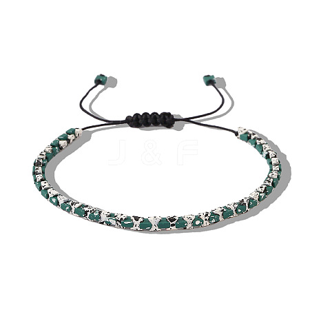 Synthetic Hematite Beads Braided Bead Bracelets for Men WA4719-1