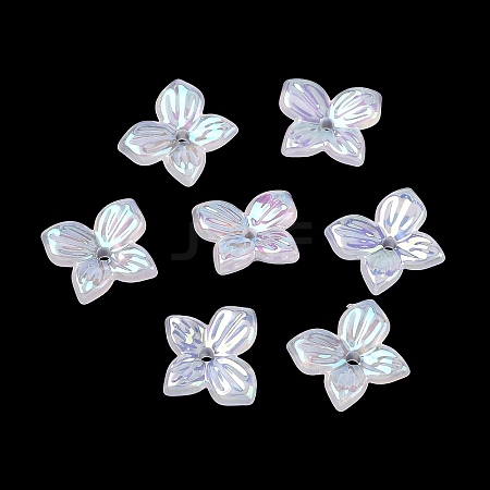 Iridescent Plating Acrylic Bead Caps AC-CBA81FF-03A-1