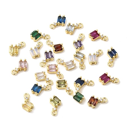 Brass Micro Pave Cubic Zirconia Charms KK-F929-02G-1