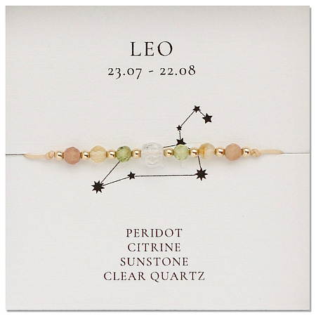 Natural stone constellation bracelet with 12 zodiac signs NR2952-7-1