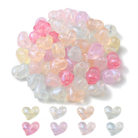 Rainbow Iridescent Plating Acrylic Beads MACR-YW0002-20-1