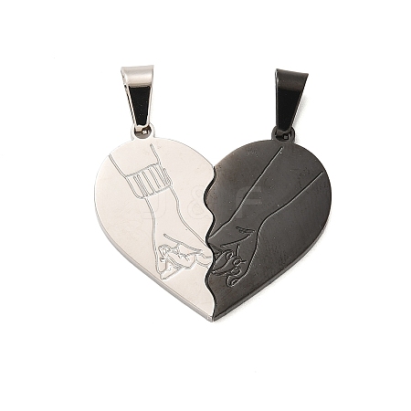 304 Stainless Steel Split Pendants STAS-M114-02PEB-1