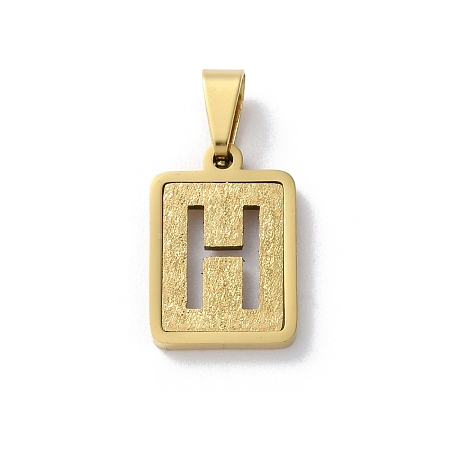 304 Stainless Steel Alphabet Pendants STAS-S152-01G-H-1