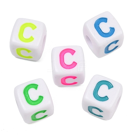 Opaque Acrylic Enamel European Beads AC-ACBA1794-04C-1