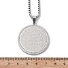 304 Stainless Steel Rhinestone Pendant Necklaces for Women NJEW-U021-08P-5