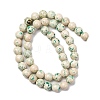 Natural Dyed Marble Beads Strands G-P593-8mm-01-3