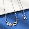 201 Stainless Steel Number 444 with Butterfly Wings Pendant Necklaces LS-NJEW-P332-01B-P-3