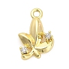 Brass Micro Pave Cubic Zirconia Charms ZIRC-F143-01G-1